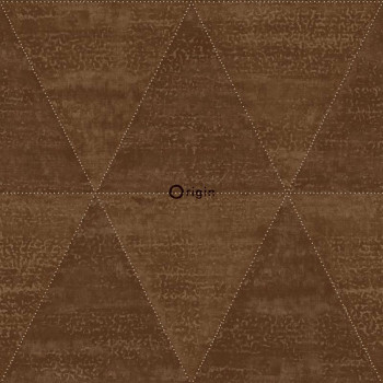 Vliesová hnedá tapeta, imitácia kovových trojuholníkov 337604, Matières - Metal, Origin