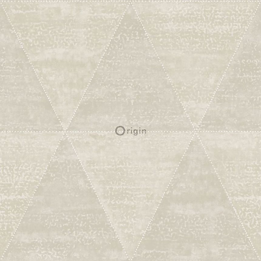 Sivá metalická vliesová tapeta, imitácia kovových trojuholníkov 337257, Matières - Metal, Origin