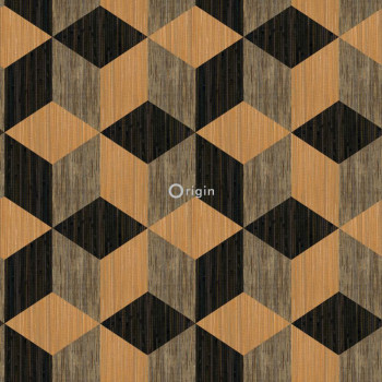 Vliesová tapeta geometrický vzor, imitacia rohože 357215, Matières - Wood, Origin