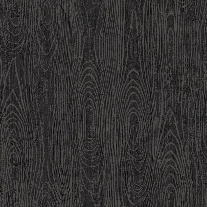 Čierna pololesklá vliesová tapeta imitacia dreva 347558, Matières - Wood, Origin