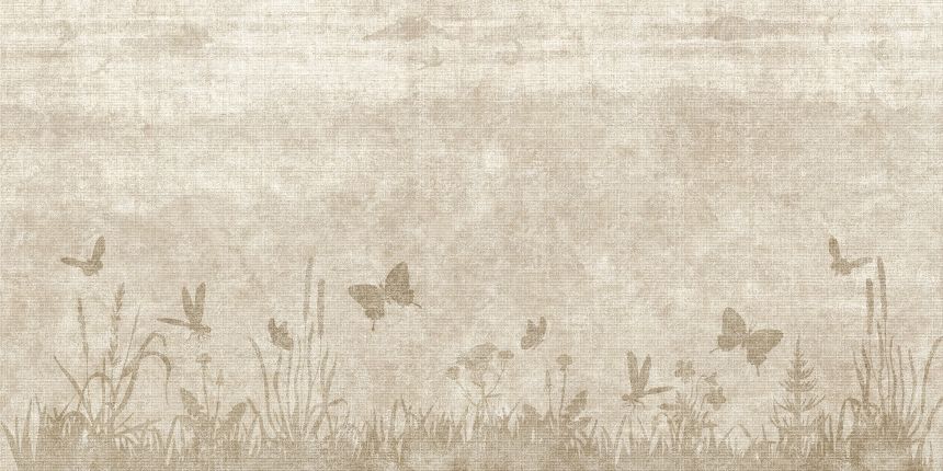 Fototapety na mieru, Maľba, lúčne trávy, motýle, 10242, Vavex
