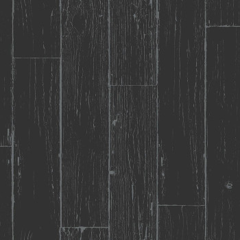 Čierno-strieborná vliesová tapeta imitacia dreva, paluboviek 347542, Matières - Wood, Origin