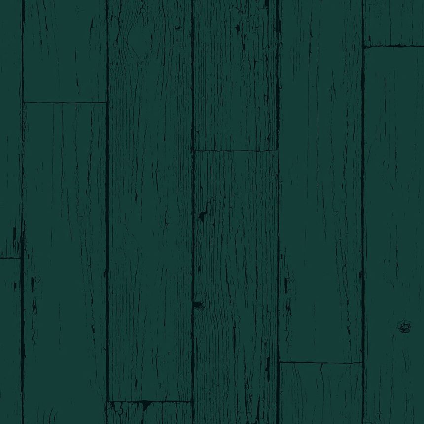 Zeleno-čierna vliesová tapeta imitacia dreva, paluboviek 347536, Matières - Wood, Origin