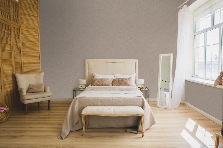 Tapeta s imitáciou melírovanej látky, hnedá, sivo-béžová, RE521045, Renaissance, Design ID