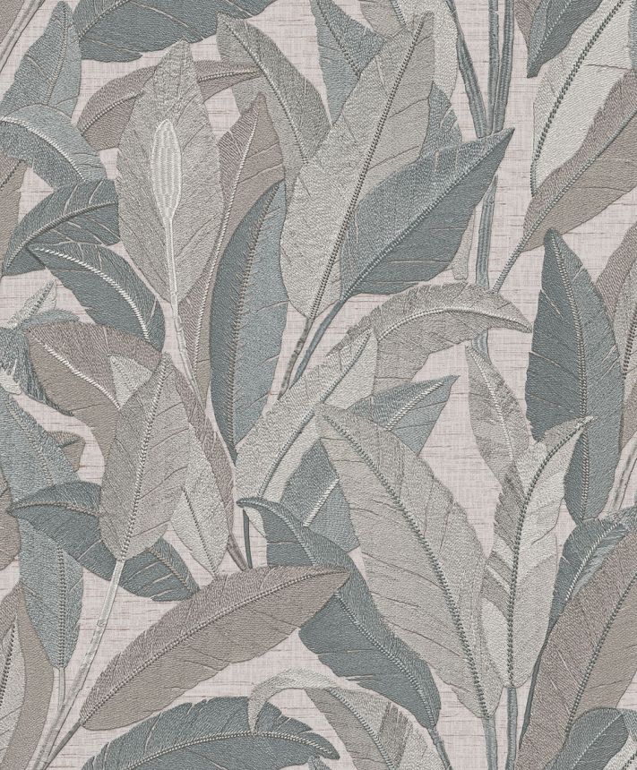 Tapeta s listami, modrá, béžovo-sivá, RE521054, Renaissance, Design ID