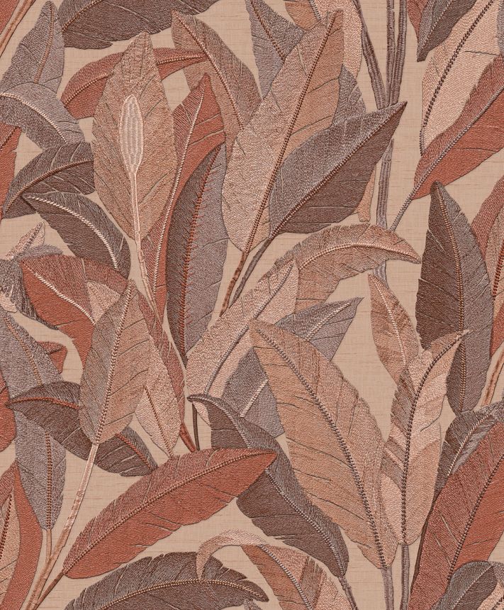Tapeta s listami, červeno-hnedá, hnedá, RE521055, Renaissance, Design ID