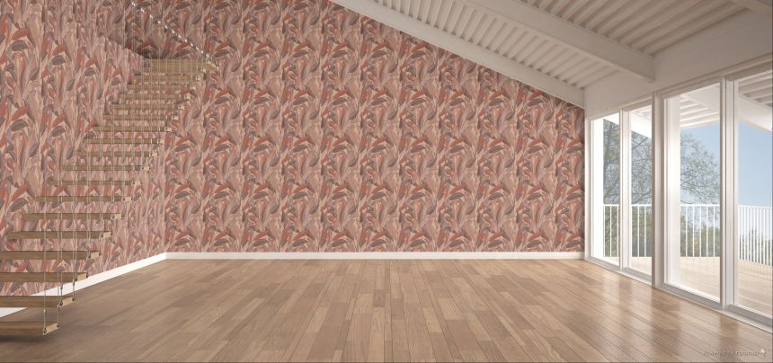 Tapeta s listami, červeno-hnedá, hnedá, RE521055, Renaissance, Design ID