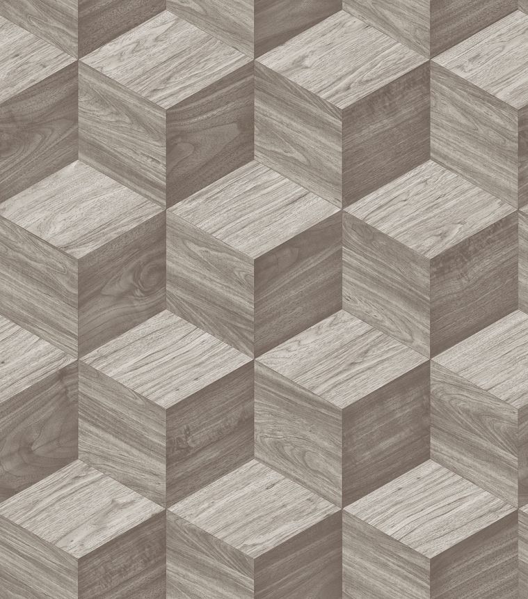 3D tapeta s imitáciou dreva, sivá, RE521092, Renaissance, Design ID