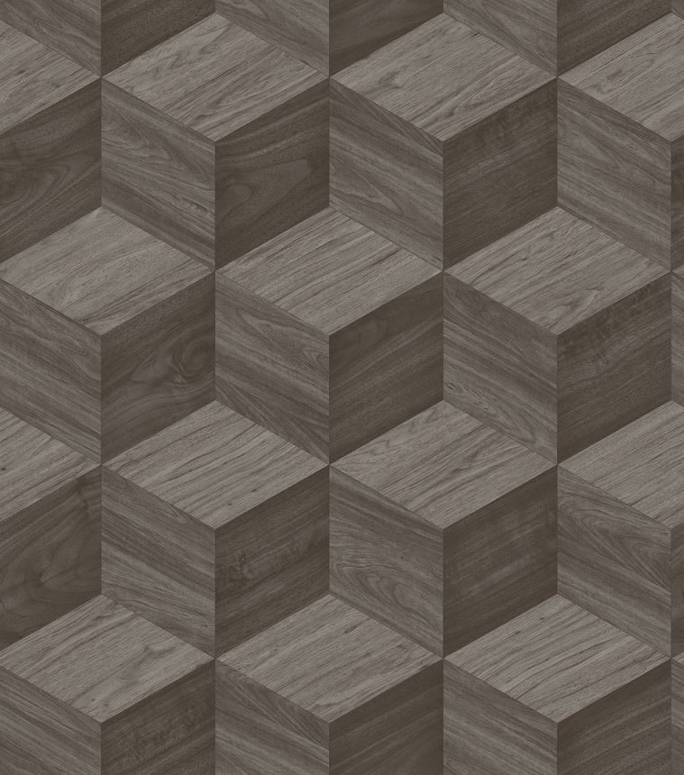 3D tapeta s imitáciou dreva, tmavosivá, RE521093, Renaissance, Design ID