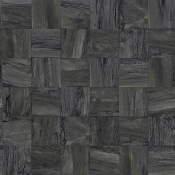 Sivočierna vliesová tapeta Drevo, imitácia dreveného obloženia 347520, Matières - Wood, Origin