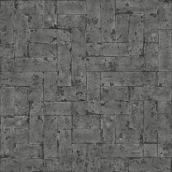 Tmavosivá vliesová tapeta na stenu, imitácia kamenného obkladu 347571, Matières - Stone, Origin