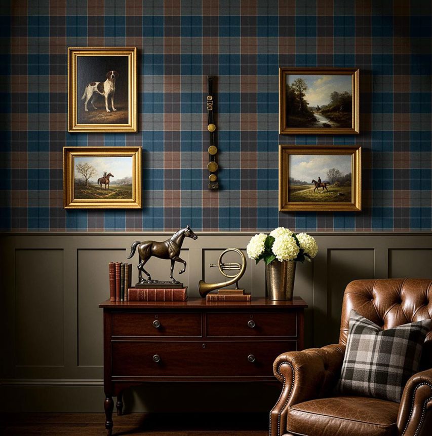 Tapeta Melrose, modro-hnedá, CA10512, Carl Robinson Edition 24 The Highlands