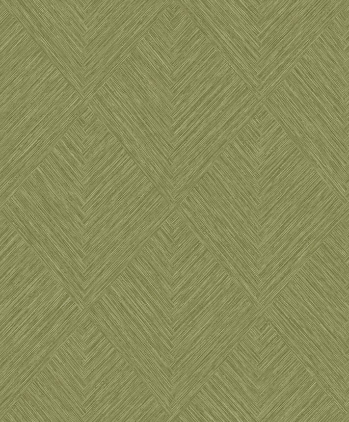 Vláknitá tapeta na stenu, zelená, geometrická, PW3007, Precious Weaves, Grandeco   ROZBALENÉ
