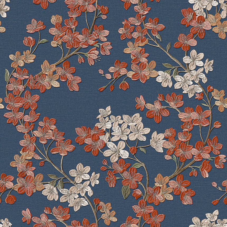 Luxusná tapeta s kvetinovým vzorom, modrá, GR322206, Grace, Id Design   ROZBALENÉ