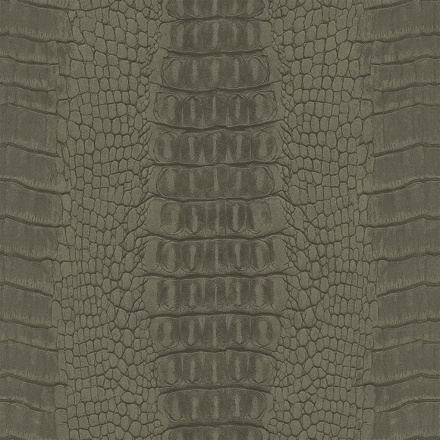 Khaki vliesová tapeta na stenu, imitácia krokodílej kože 347774, Luxury Skins, Origin