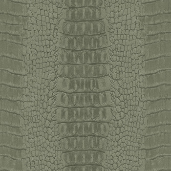 Khaki vliesová tapeta na stenu, imitácia krokodílej kože 347773, Luxury Skins, Origin