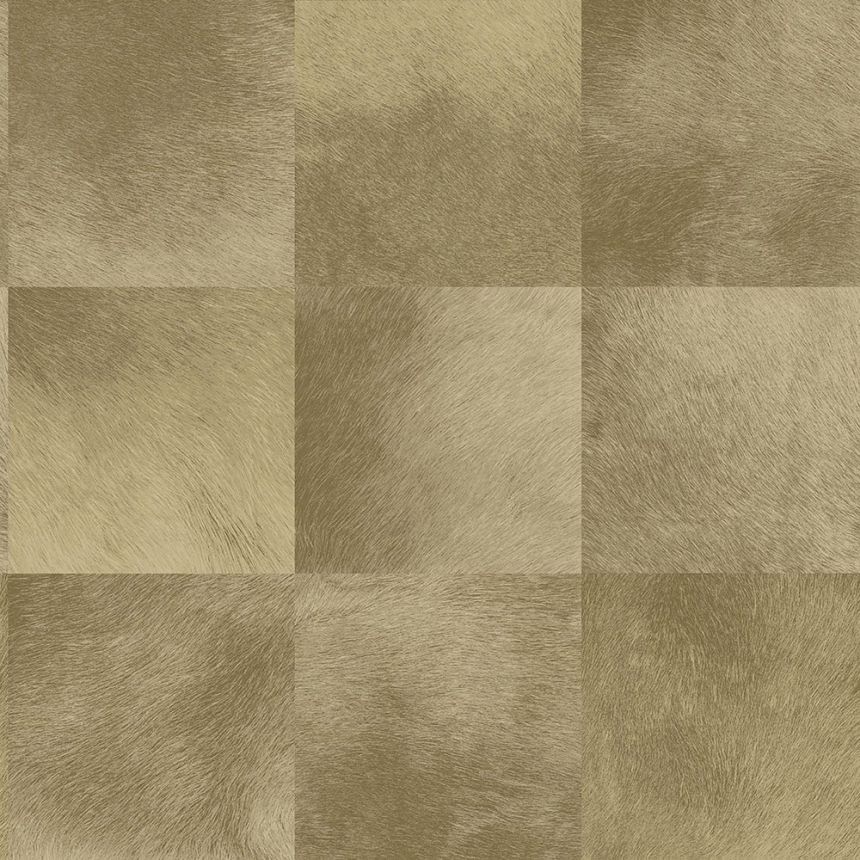 Hnedobéžová vliesová tapeta, štvorcový vzor imitácia kožušiny 347324, Luxury Skins, Origin