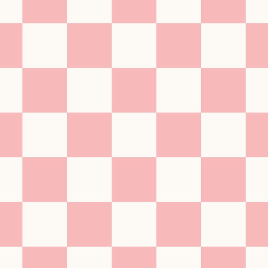Tapeta so šachovnicovým vzorom, biela, ružová, 139998, Color Pop, Esta Home