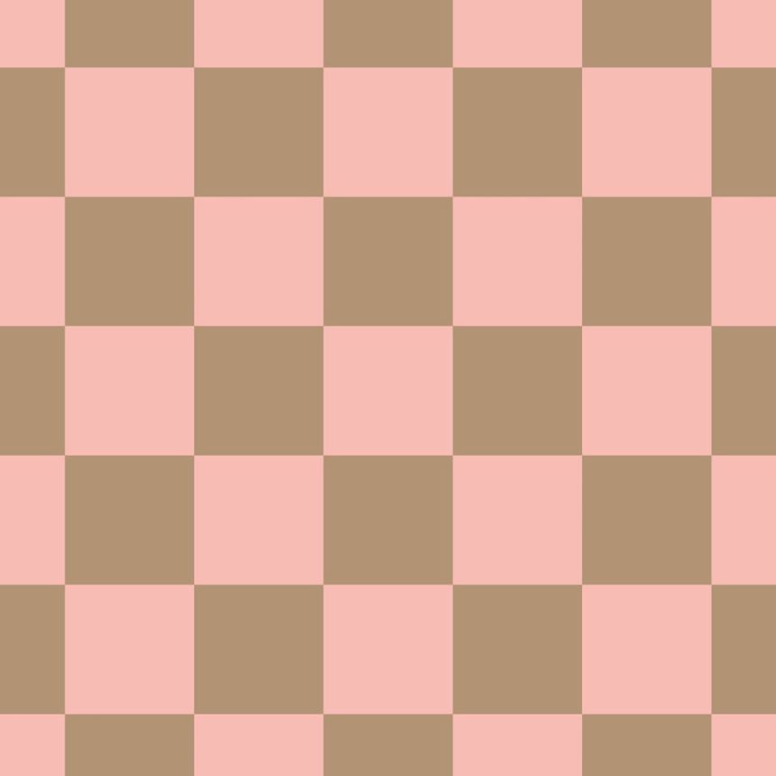 Tapeta so šachovnicovým vzorom, zlatohnedá, staroružová, 130913, Color Pop, Esta Home