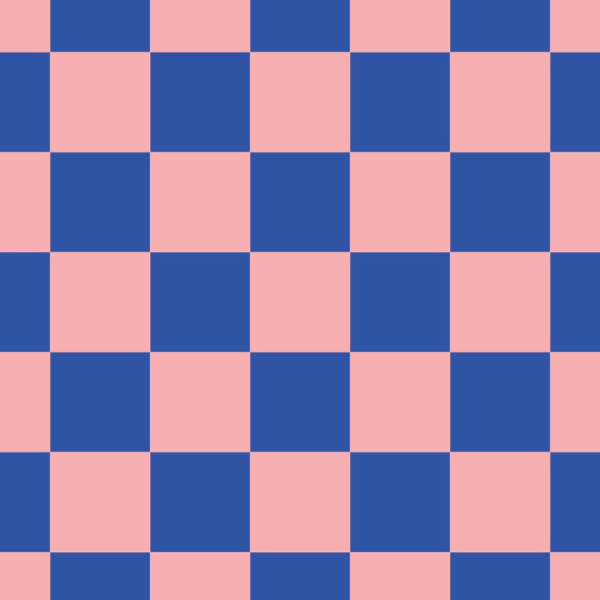 Tapeta so šachovnicovým vzorom, ružová, modrá, 130915, Color Pop, Esta Home