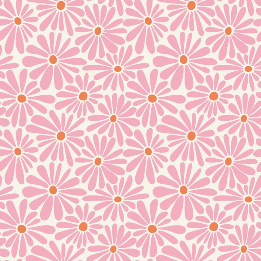 Kvetinová tapeta, ružová, biela, 131149, Color Pop, Esta Home