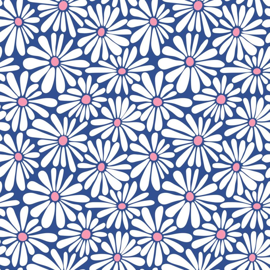 Kvetinová tapeta, modrá, biela, 131150, Color Pop, Esta Home