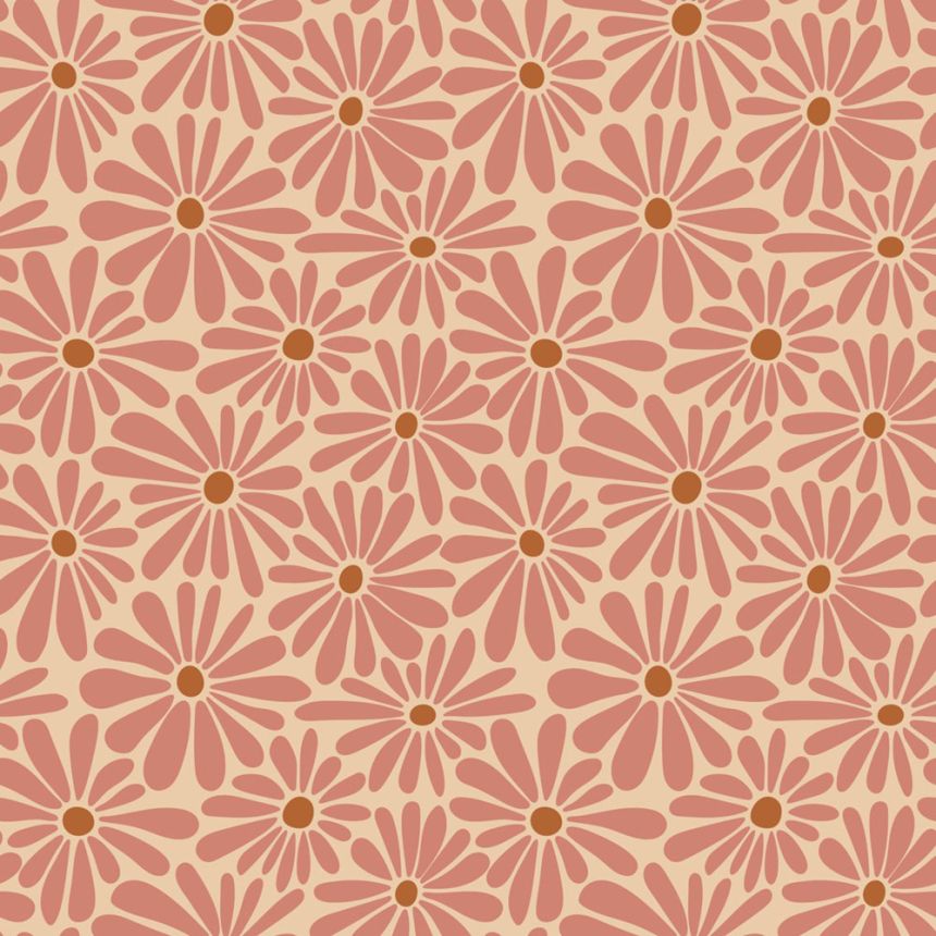 Kvetinová tapeta, ružová, červeno-hnedá, 131151, Color Pop, Esta Home
