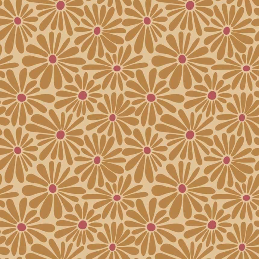 Kvetinová tapeta, hnedá, bordová, 131152, Color Pop, Esta Home