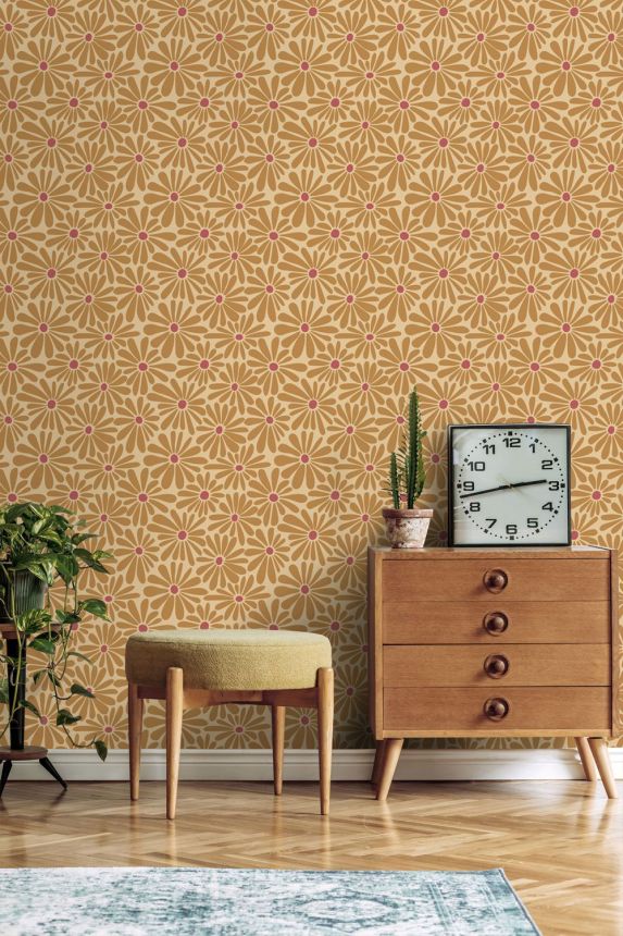 Kvetinová tapeta, hnedá, bordová, 131152, Color Pop, Esta Home