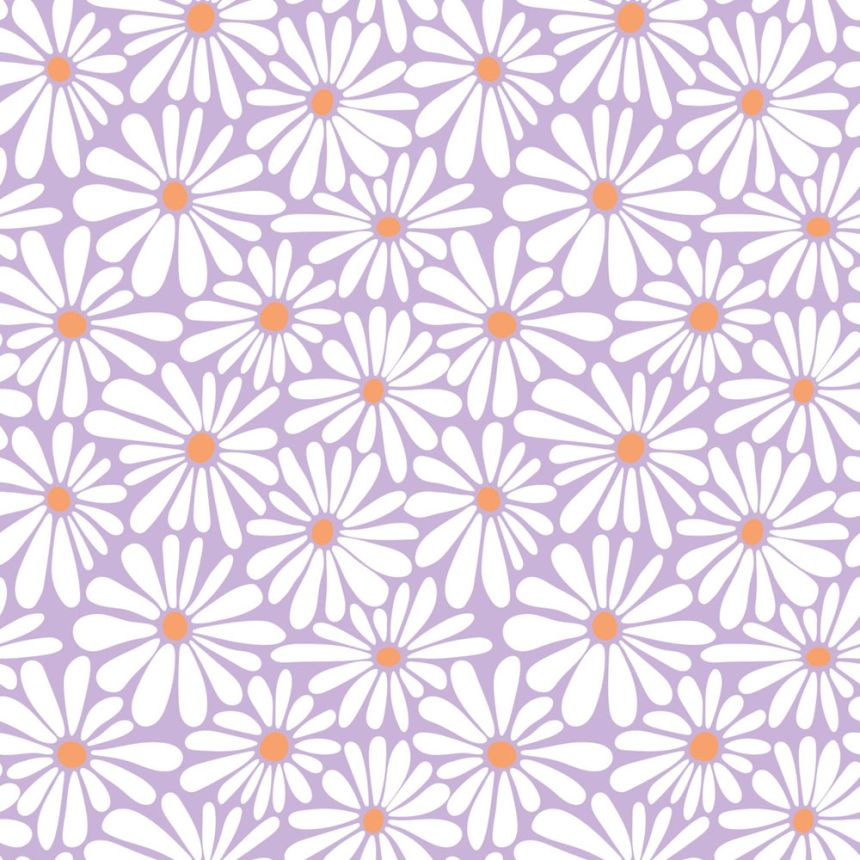 Kvetinová tapeta, biela, fialová, 131153, Color Pop, Esta Home