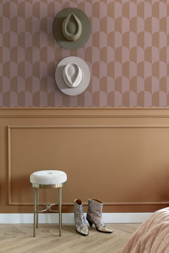 Tapeta s motívom Art Deco, hnedá, hnedo-fialová, 131235, Color Pop, Esta Home