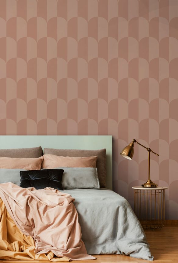 Tapeta s motívom Art Deco, červeno-hnedá, hnedo-ružová, 131238, Color Pop, Esta Home