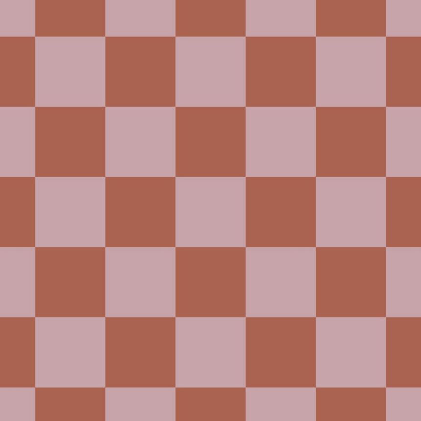Tapeta so šachovnicovým vzorom, červeno-hnedá, ružová, 131419, Color Pop, Esta Home