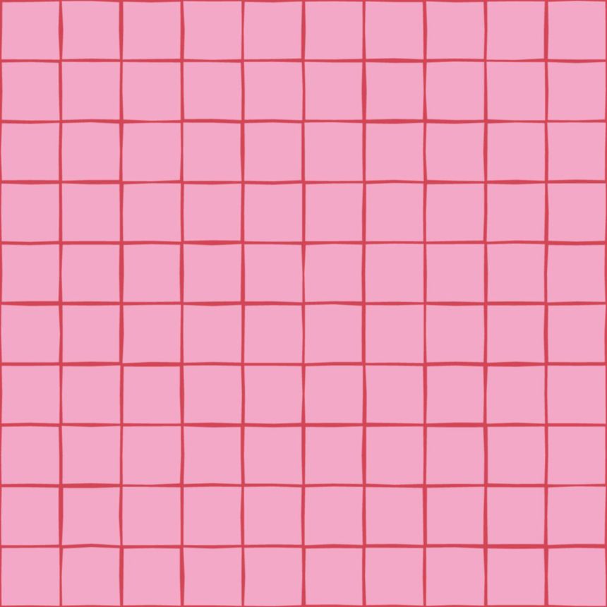 Tapeta s mriežkou, červená, ružová, 131597, Color Pop, Esta Home