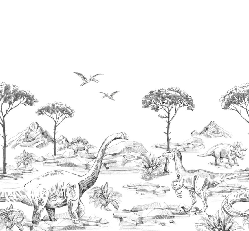 Vliesová obrazová tapeta Dinosaury 159063, 300 x 279 cm, Forest Friends, Esta