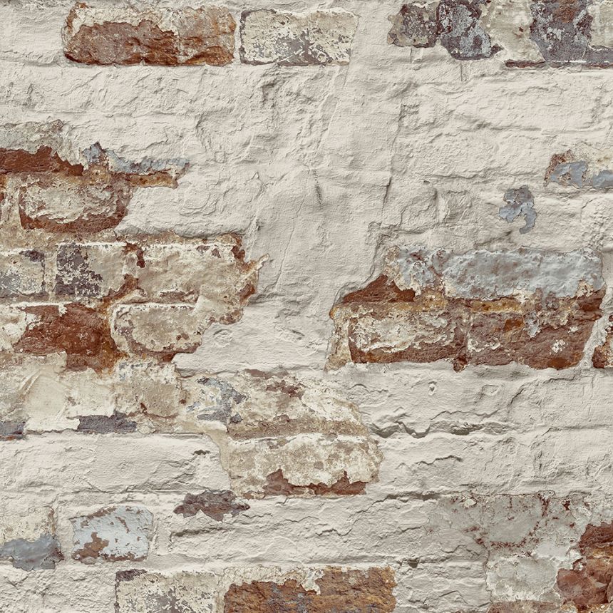 Vliesová tapeta na stenu tehla, oprýskaný tehlový múr WL3302, Wanderlust, Grandeco