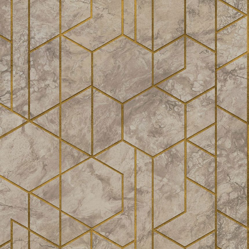 Mramorovaná hnedá tapeta geometrický vzor WL2502, Wanderlust, Grandeco