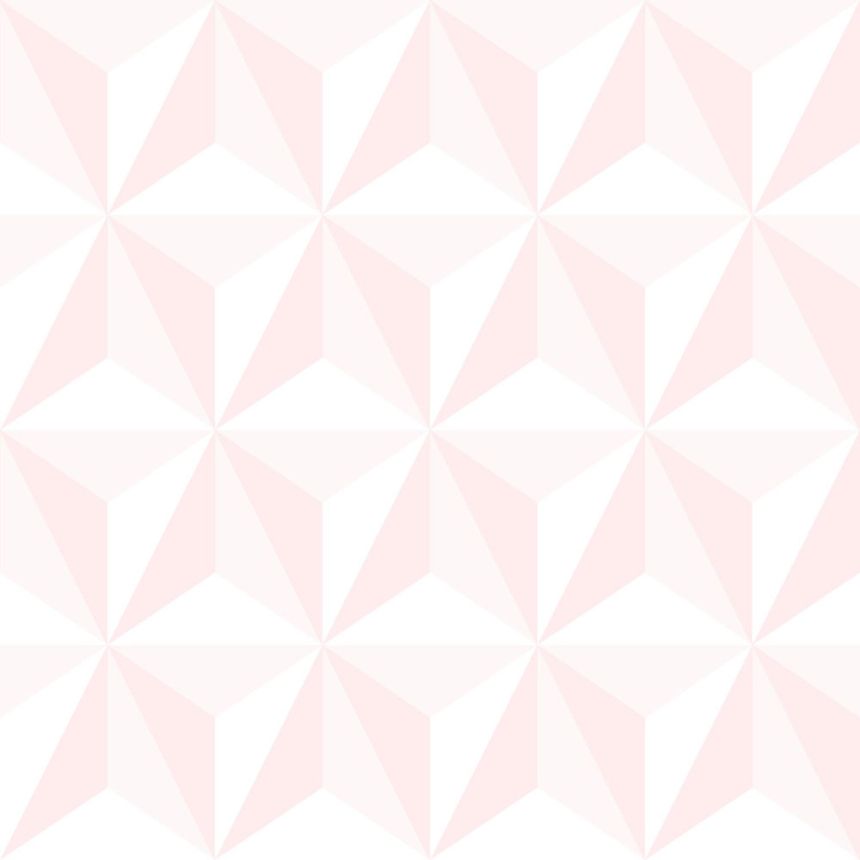 Ružovo-biela vliesová tapeta na stenu, 3D hviezdicový vzor 138911, Little Bandits, Esta