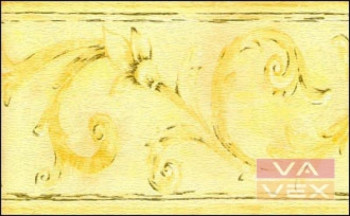 Žltá papierová tapetová bordúra na stenu 1921807