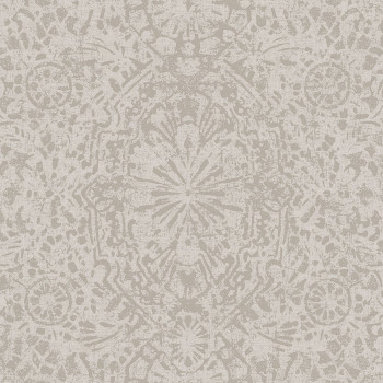 Hnedo-béžová vliesová tapeta na stenu, damaškový vzor EE3103, Elementum, Grandeco