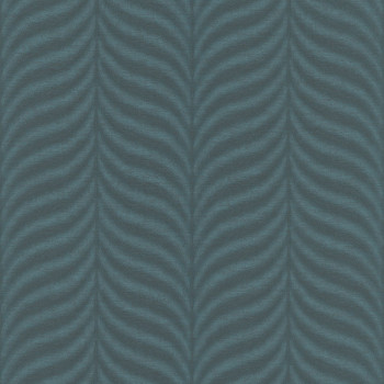 Vliesová tapeta zelená, grafický vzor pierok EE1304, Elementum, Grandeco