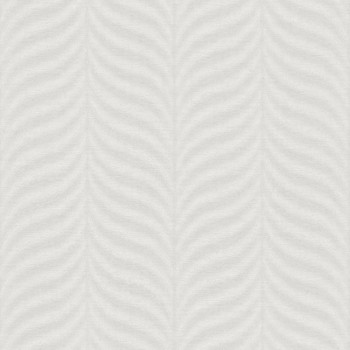 Sivo-krémová vliesová tapeta, grafický vzor pierok EE1301, Elementum, Grandeco