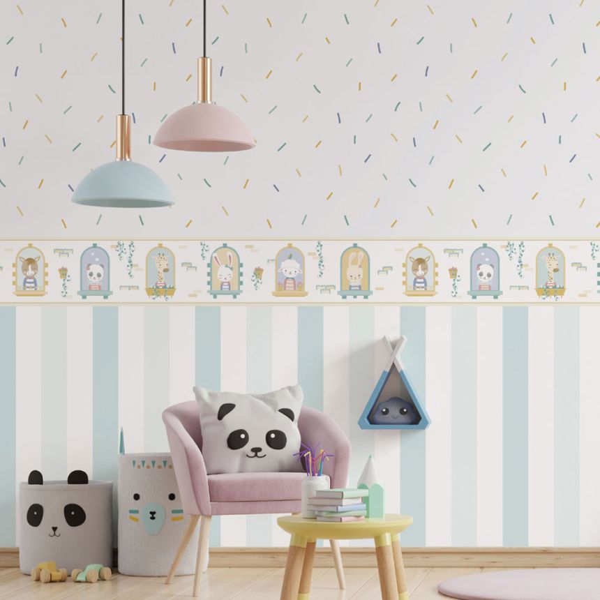 Detská samolepiaca bordúra so zvieratkami 473-2, Pippo, ICH Wallcoverings