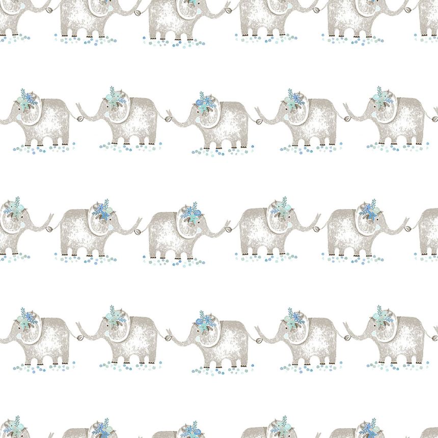 Papierová detská tapeta so sloníkmi 3351-2, Oh lala, ICH Wallcoverings