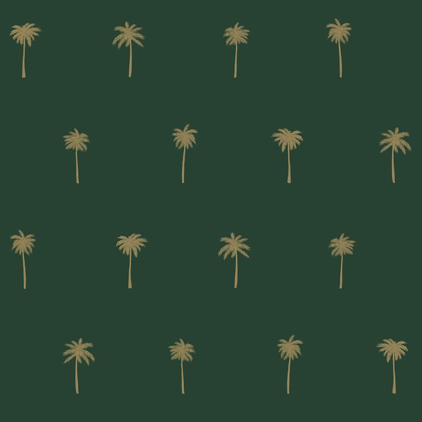Vliesová tapeta zelená so zlatými palmami 139160, Paradise, Esta Home