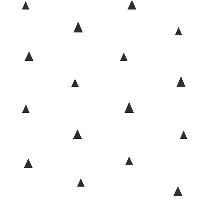Biela vliesová tapeta geometrický vzor- čierne trojuholníky 347681, Precious, Origin