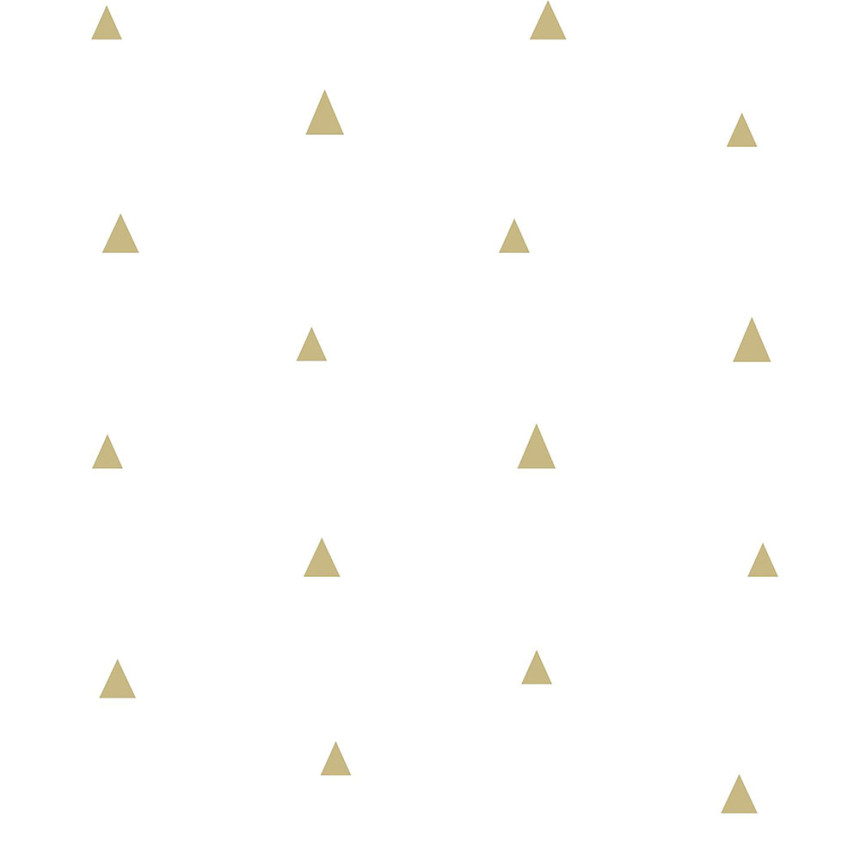 Biela vliesová tapeta geometrický vzor - zlaté trojuholníky 347680, Precious, Origin
