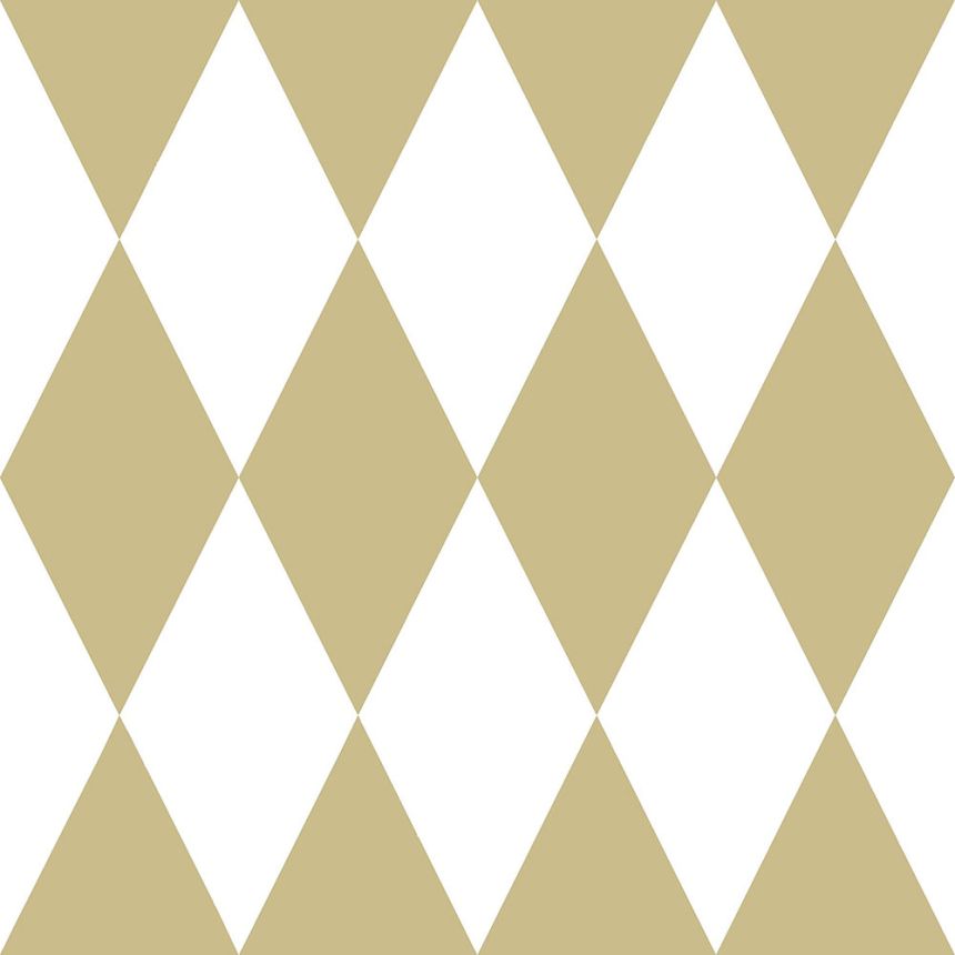 Vliesová tapeta geometrický vzor - biele a zlaté kosoštvorce 347669, Precious, Origin