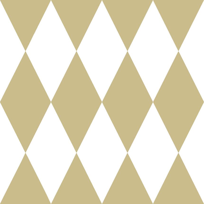 Vliesová tapeta geometrický vzor - biele a zlaté kosoštvorce 347669, Precious, Origin