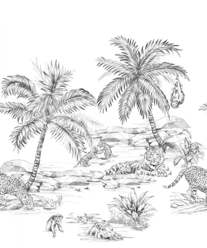 Vliesová fototapeta - zvieratá, palmy, safari 357223, 250x279cm, Precious, Origin